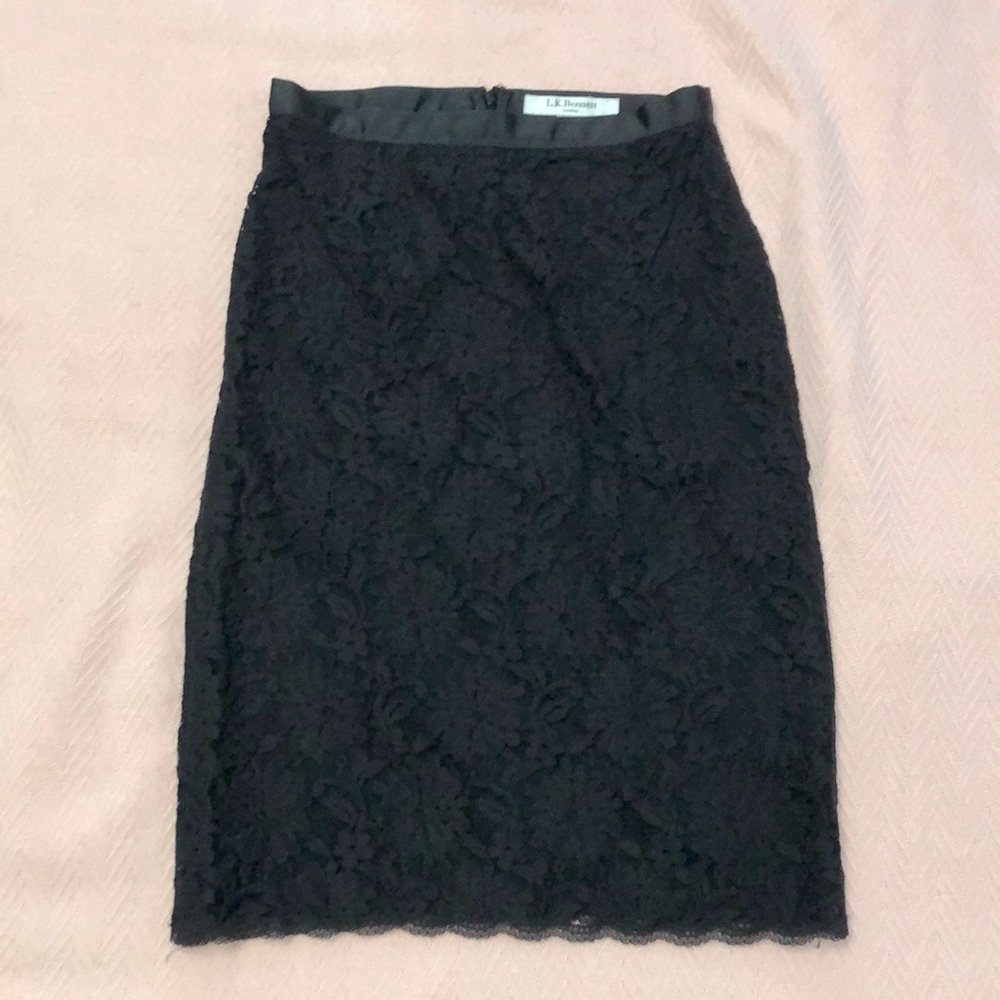 Black Lace Pencil Skirt